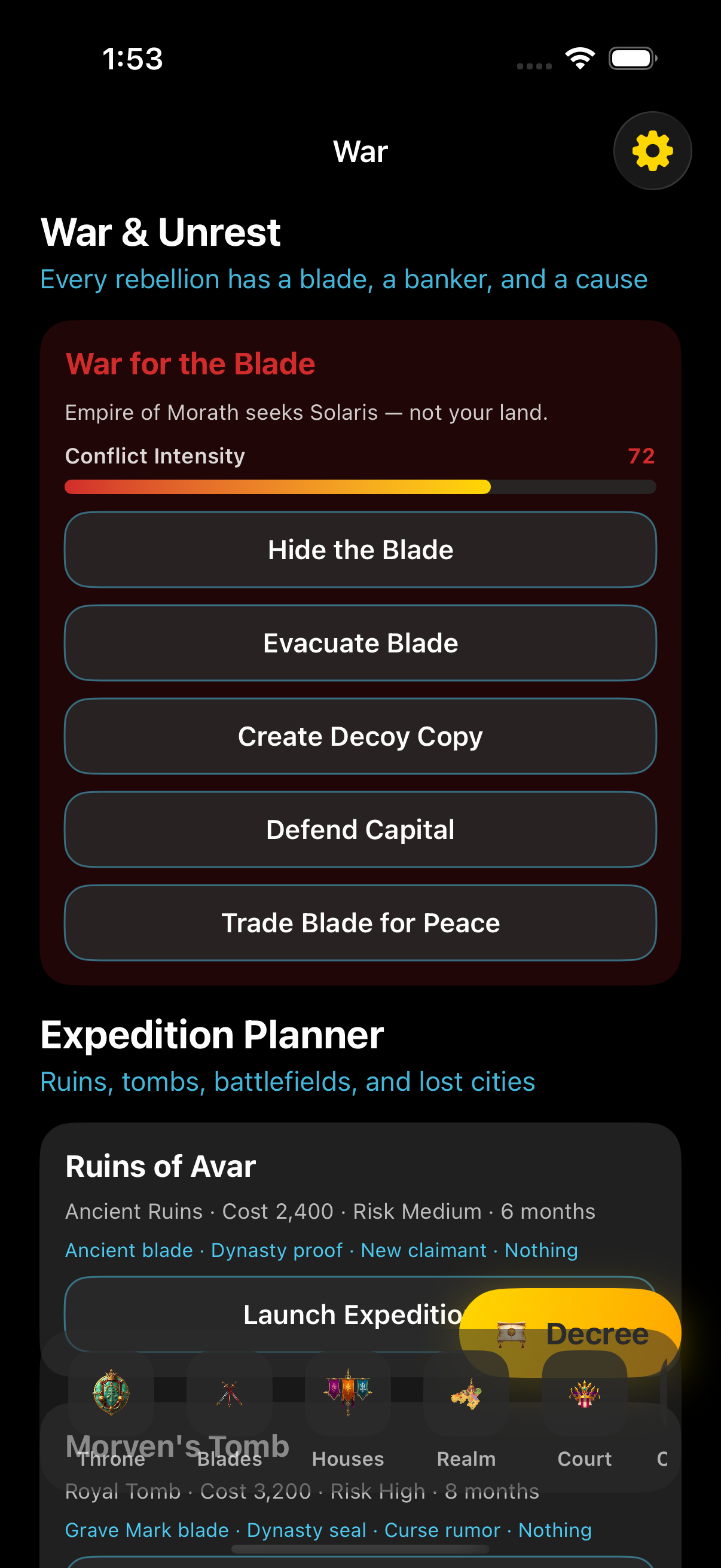 Blade Kingdom war and unrest